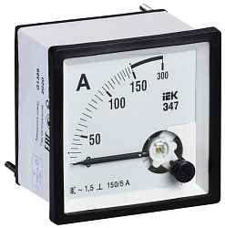 Амперметр аналоговый Э47 150/5А класс точности 1,5 72х72мм IEK IPA10-6-0150-E
