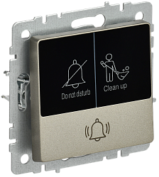 BRITE Кнопка звонка с индикацией для отелей 10А ВС10-1-9-БрШ шампань IEK BR-V14-2-10-K37