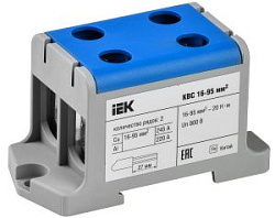 Клемма вводная силовая КВС 16-95мм2 2х-рядная синяя IEK YZN13-095-K07