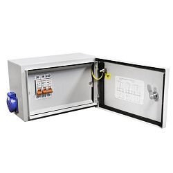 Ящик с понижающим трансформатором ЯТП 0.25 220/12В (3 авт. выкл.) IP54 DEKRON DEK07702-0002