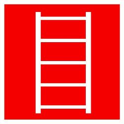 Знак наклейка F03 "Пожарная лестница" (200x200) фотолюминесцентный EKF an-f-03-f