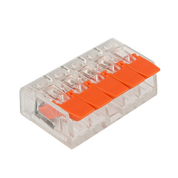 Универсальная компактная клемма СМК 221-415, 5-проводная до 4,0 мм² (40 шт./уп.) REXANT 07-5205