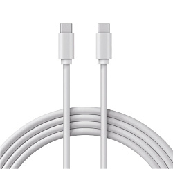 Кабель Type-C - Type-C, 3А, 60Вт, 1м, ПВХ, белый, Power Delivery REXANT 18-1831