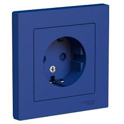 Розетка AtlasDesign 16А с заземл. со шторками в сборе аквамарин SE ATN001144 1712723