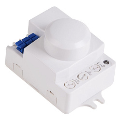 Датчик движения настенно-потолочный микроволновый ДДНПМ 01, 180°/360º, 1200Вт, 3-2000Лк, 3-6м, 10-720 сек. 5,8ГГц REXANT 11-9218