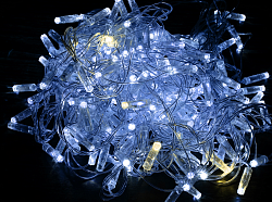 LIGHTING Гирлянда нить 10м 100 светодиодов белый свет IP44 прозрачный шнур 3м 230В мерцание транзит IEK LGDU121-2-100-10-T-S-44