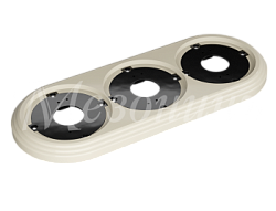 Рамка трехместная пластиковая, 234x92x14 мм, цвет - слоновая кость, серия УСАДЬБА, ТМ МЕЗОНИНЪ GE30703-02