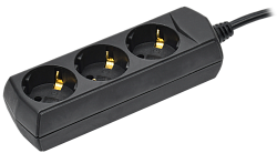 Удлинитель У03 3 места с заземлением 3м 3х1мм2 10А/250В черный GENERICA WYP10-10-03-03-Z-K02-G