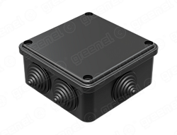 Коробка распаячная для о/п 100х100х50мм IP55 (48шт) ЧЕРНАЯ 6 гермовводов GE41234-05