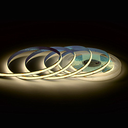 00-393 Светодиодная лента 24В, 10Вт/м, COB, 312д/м, IP20, 900лм/м, ширина подложки 8мм, 5м, CRI 90+, т/б, 3000К. 00-393