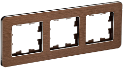 BRITE Рамка 3-местная РУ-3-1-Бр металл коричневый RE AL IEK BR-M32-M-21-K30