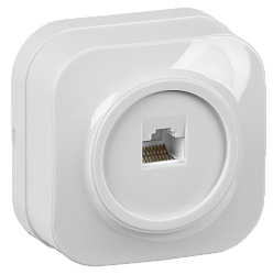 GLORY Розетка для открытой установки компьютерная RJ45 кат.5E РК10-ХБ белый IEK EKH10-K01