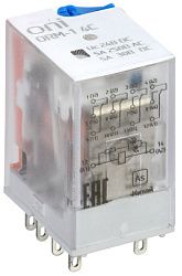 Реле интерфейсное ORM-1 4C 24В DC со светодиодом и тестовой кнопкой ONI ORM-1-4C-DC24V-L-B