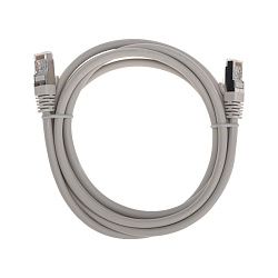 Патч-корд S/FTP, CAT 6A (10G), RJ45-RJ45, 28AWG, LSZH, серый, 2м REXANT 02-0390-2