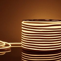Гибкий неон светодиодный 220V 9,6W 120Led 2835 IP67 односторонний теплый белый, 50 м Elektrostandard a052995
