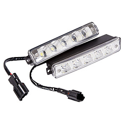 Дневные ходовые огни с боковым креплением, 10 диодов, встроенный стабилизатор, в алюминиевом корпусе LAMPER 80-1126