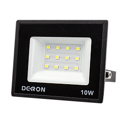 Прожектор светодиодный 10Вт, 800лм, 6500K, черный, IP65  1271-0001