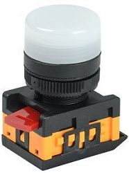 Лампа AL-22TE сигнальная d=22мм белый неон/240В цилиндр IEK BLS30-ALTE-K01