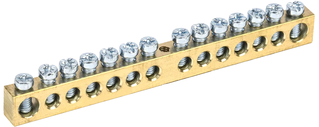 Шина PEN "земля-ноль" 8х12мм 14/1 (14групп/крепеж по центру) IEK