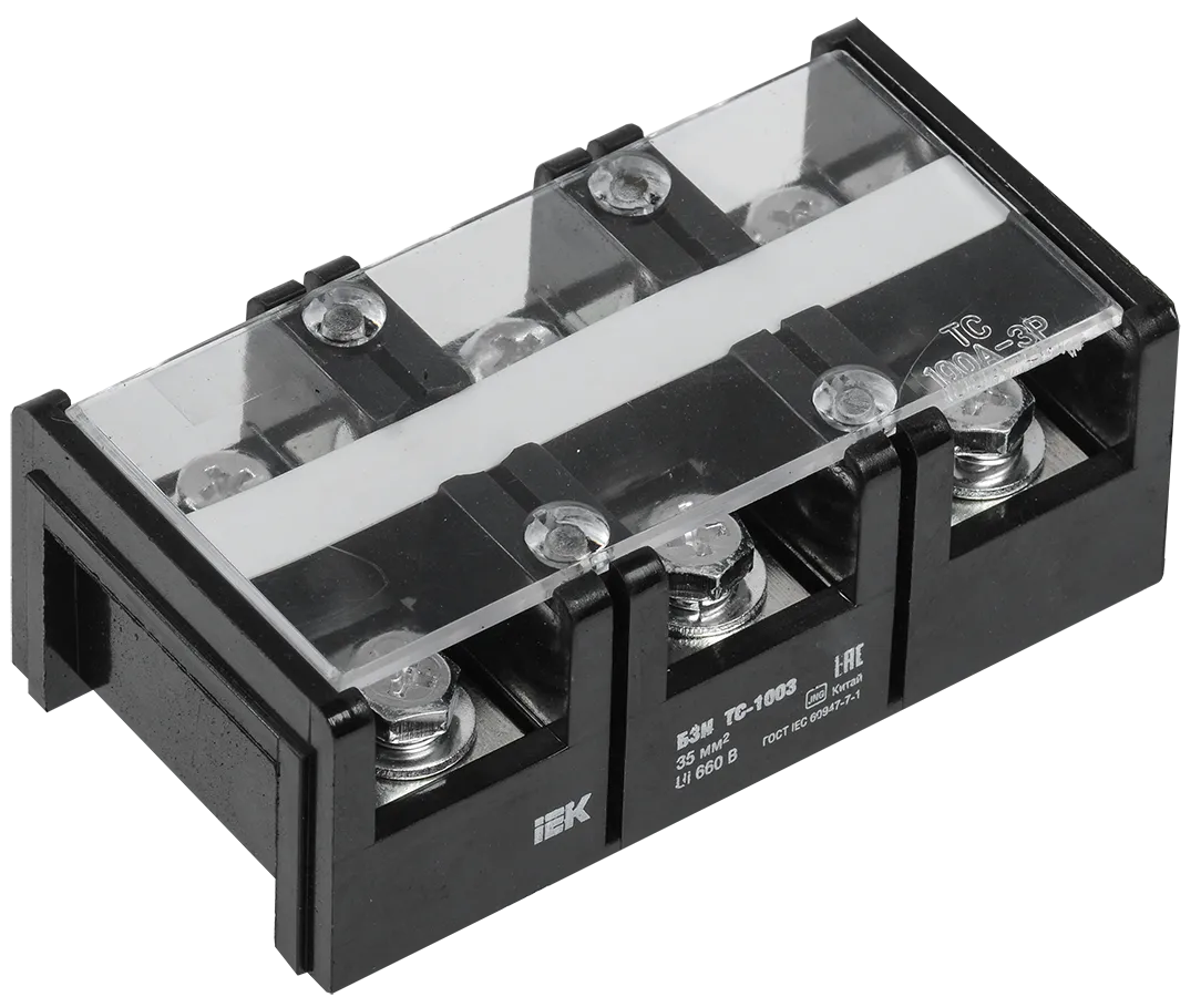 Блок зажимов наборный БЗН ТС-1003 35мм2 100A 3 пары IEK