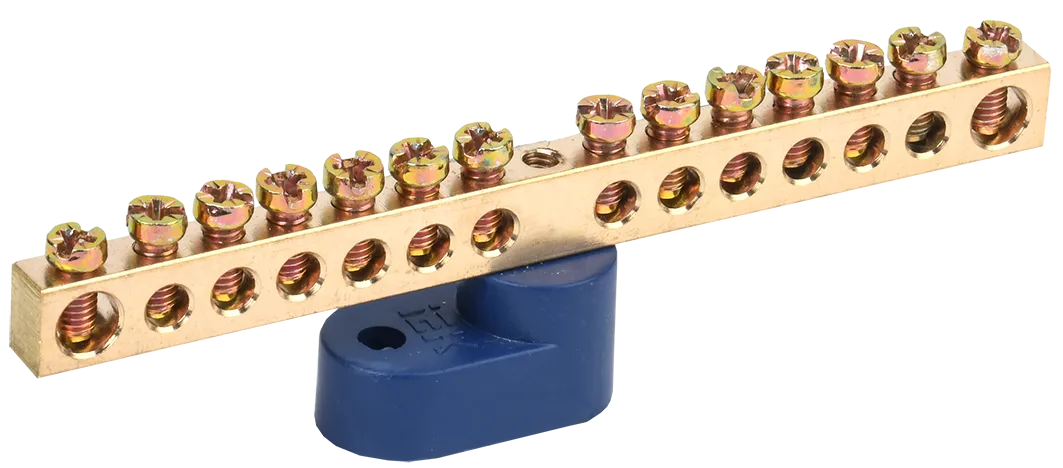 Шина N "ноль" на одном угловом изоляторе ШНИ-6х9-14-У1-С IEK