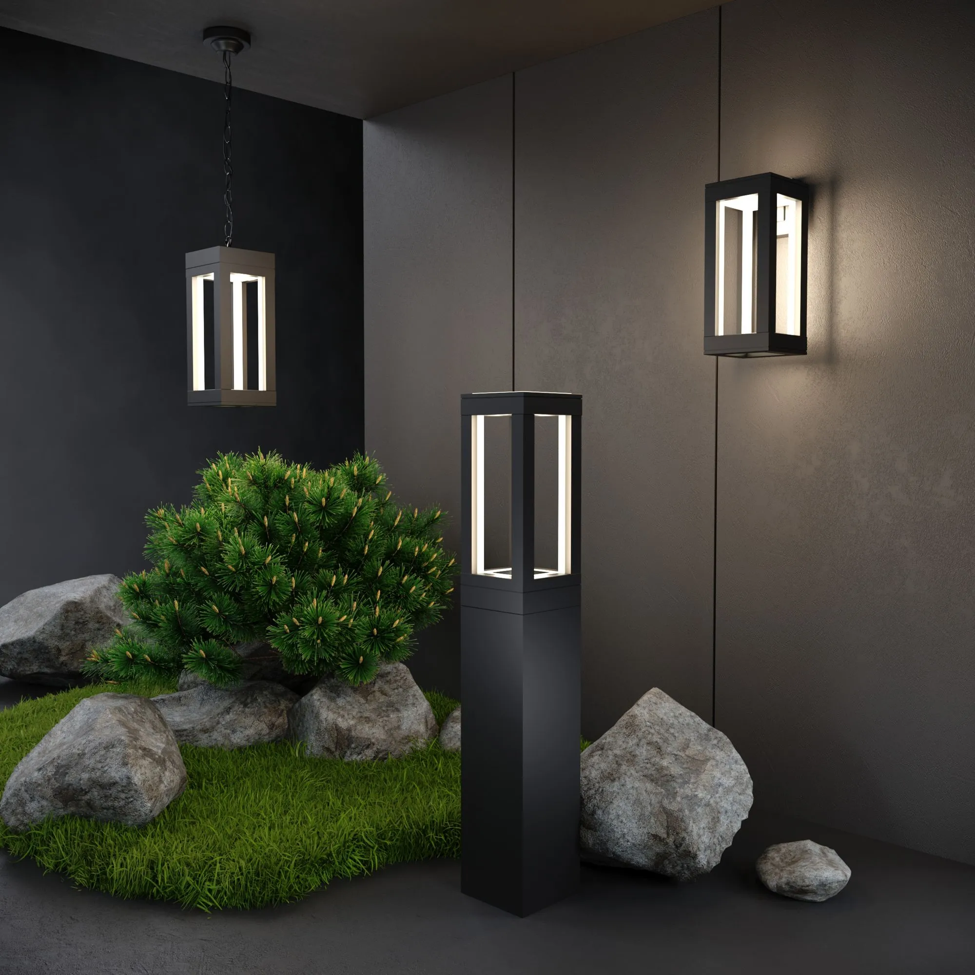 Светильник светодиодный уличный подвесной Frame LED IP54 1528 TECHNO LED черный Elektrostandard - Фото 4