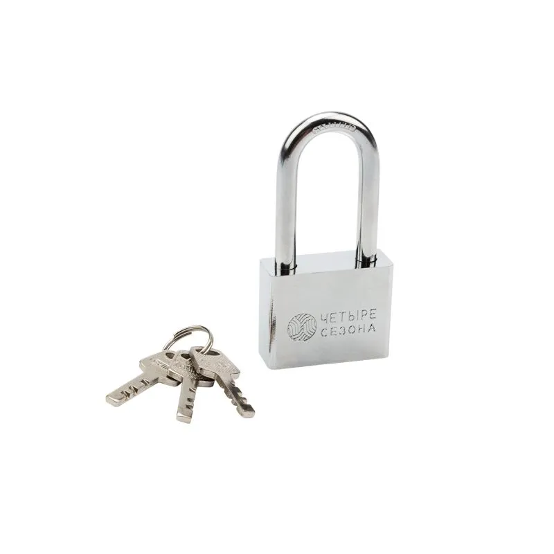 Замок навесной серия «Сталь» 50 мм длинная дужка ЧЕТЫРЕ СЕЗОНА 79-0045