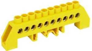 Шина PE "земля" в комбинированном DIN-изоляторе типа "Стойка" ШНИ-8х12-10-КС-Ж IEK YNN10-812-10DP-K05