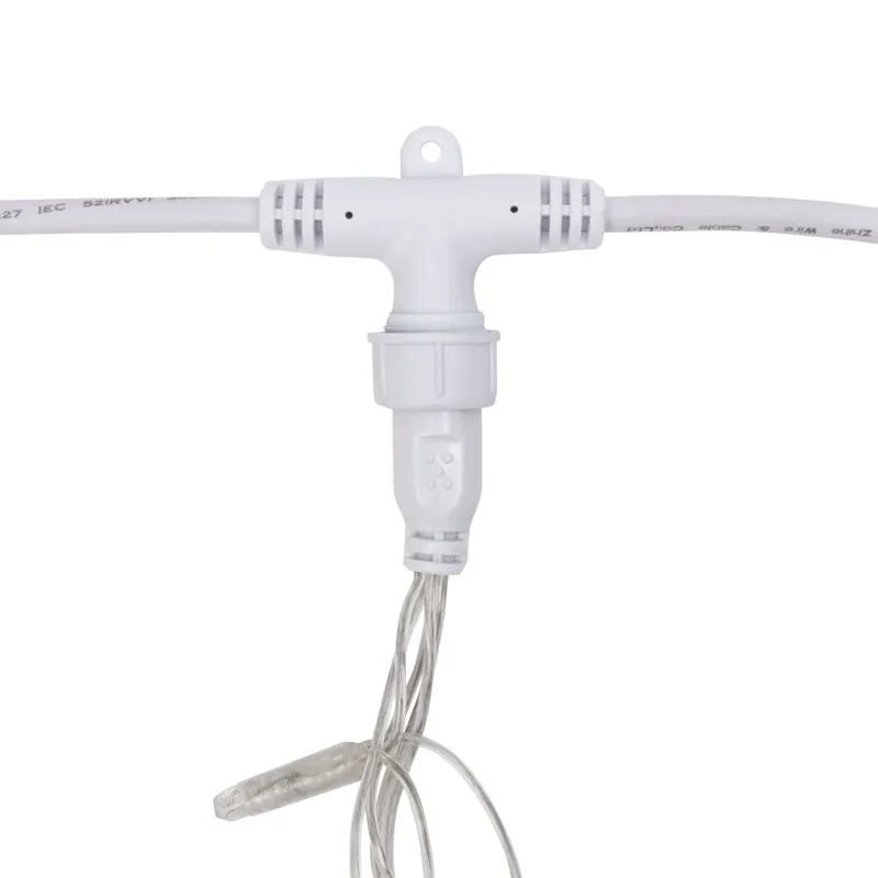 Гирлянда светодиодная Занавес 2х3м 240 LED БЕЛЫЙ прозрачный ПВХ IP65 эффект водопада 24В не соединяется трансформатор в комплекте NEON-NIGHT - Фото 5