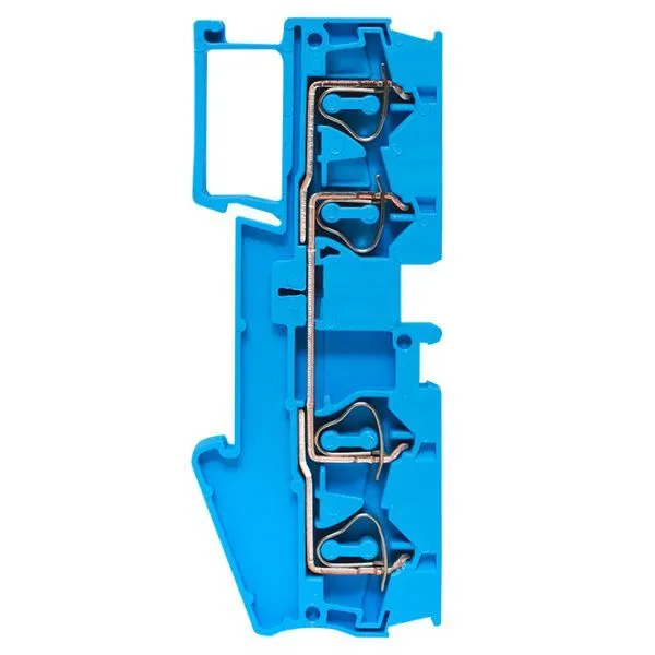 Колодка клеммная пружинная JXB-ST-4 41А 4 вывода синяя EKF - Фото 4