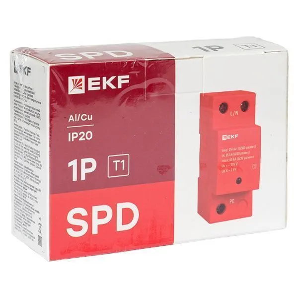 УЗИП Класс 1 Iimp 25kA (10/350μs) 1P EKF - Фото 9
