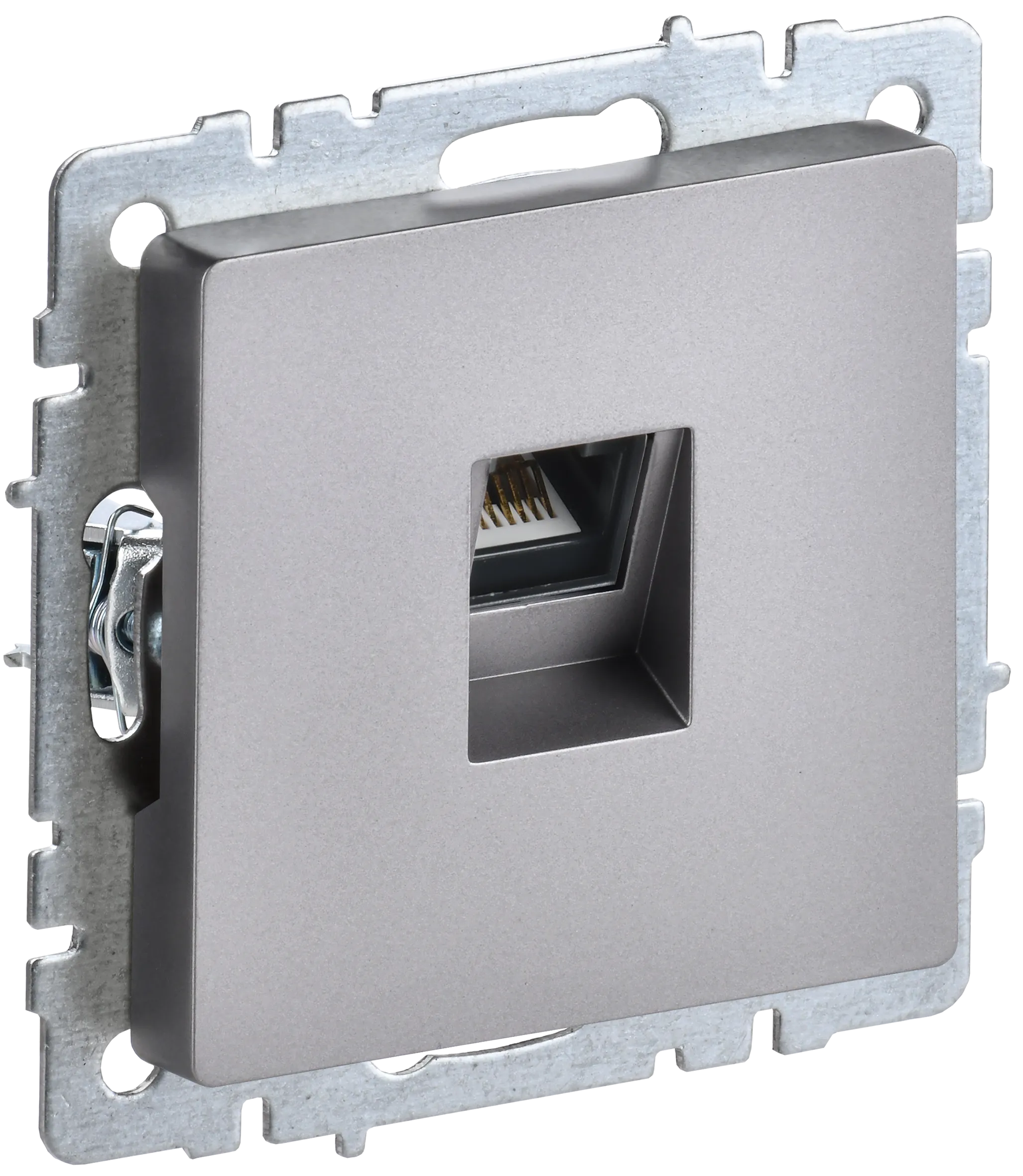 BRITE Розетка компьютерная RJ45 кат.6 РК11-БрС сталь IEK