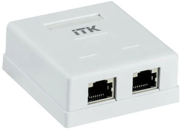 ITK Настенная информационная розетка RJ45 кат.6 FTP 2-порта