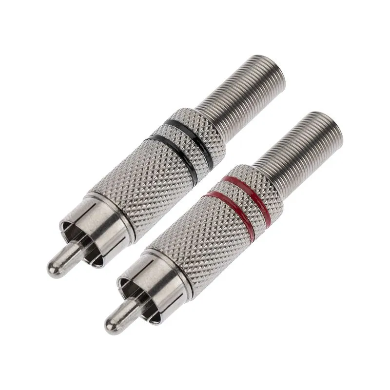 Разъем штекер RCA металл пайка черный/красный PROconnect 14-0405-4