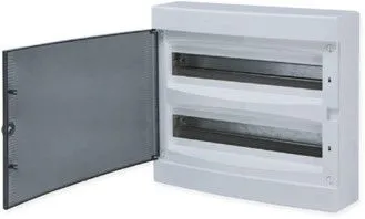 Щит распределительный навесной "Unix" прозрачная дверь 2х18 (36) модулей 361x396x112 IP40