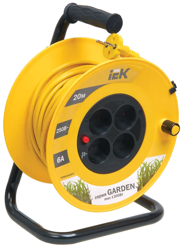 Катушка УК20 4 места без заземления с термозащитой 2х0,75мм2 "Garden" 20м IEK