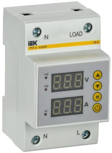 Реле напряжения и тока РНТ-д однофазное 54мм 25А IEK IVC31-1-25