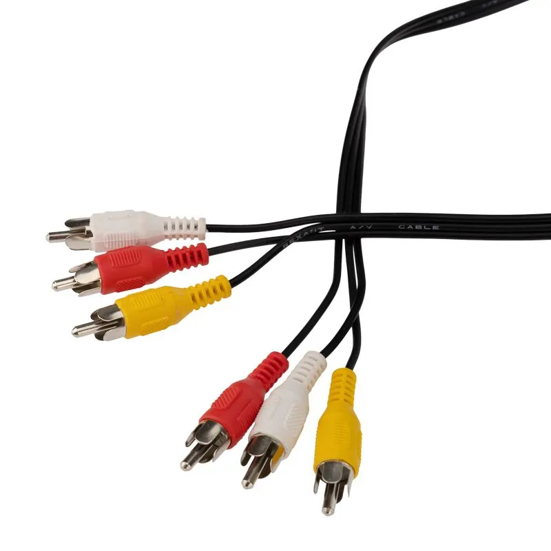 Шнур 3 RCA - 3 RCA, 5м, черный REXANT - Фото 3