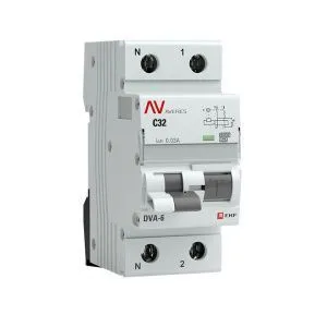 DVA-6 1P+N 32А (C) 30мА (A) 6кА EKF AVERES rcbo6-1pn-32C-30-a-av