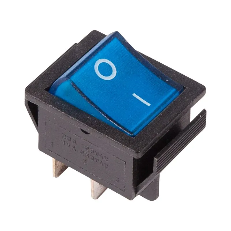 Выключатель клавишный 250V 16А (4с) ON-OFF синий  с подсветкой (RWB-502, SC-767, IRS-201-1)  REXANT (в упак. 1шт.) - Фото 2