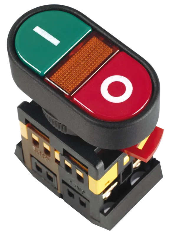 Кнопка APВВ-22N "I-O" d=22мм неон/240В 1з+1р IEK