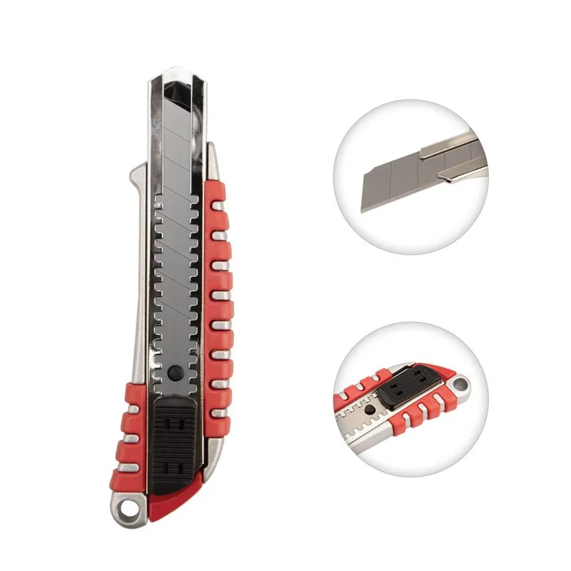 Нож с сегментированным лезвием 18мм, металлический обрезиненный корпус REXANT - Фото 3