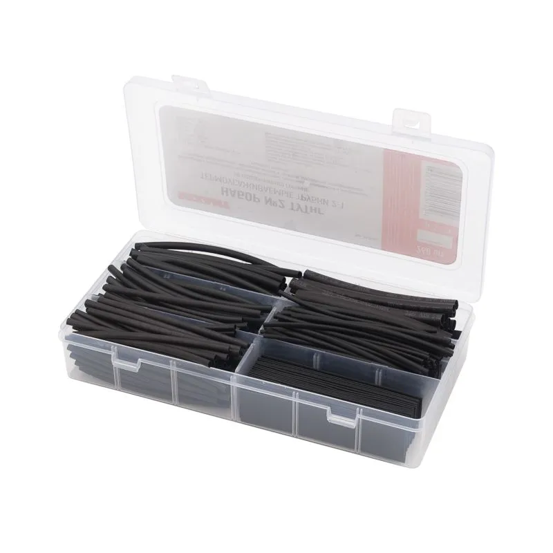 Набор №2 термоусаживаемых трубок ТУТ нг (2:1), черный, 260 шт., REXANT - Фото 2