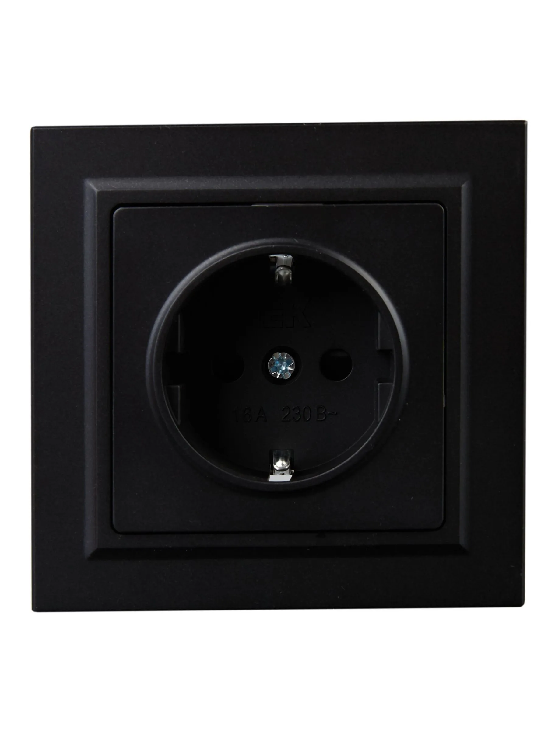 BRITE Розетка 1-местная с заземлением с защитными шторками 16А в сборе РСР14-1-0-БрЧ черный IEK - Фото 4