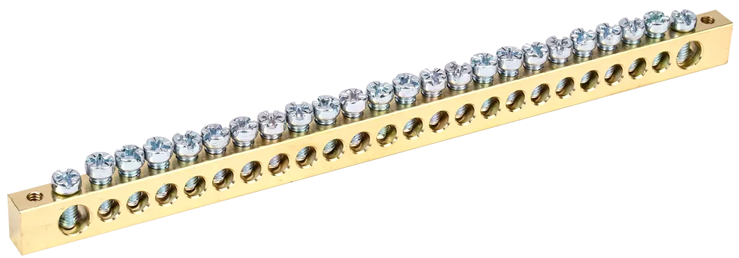 Шина PEN "земля-ноль" 8х12мм 24/2 (24групп/крепеж по краям) IEK