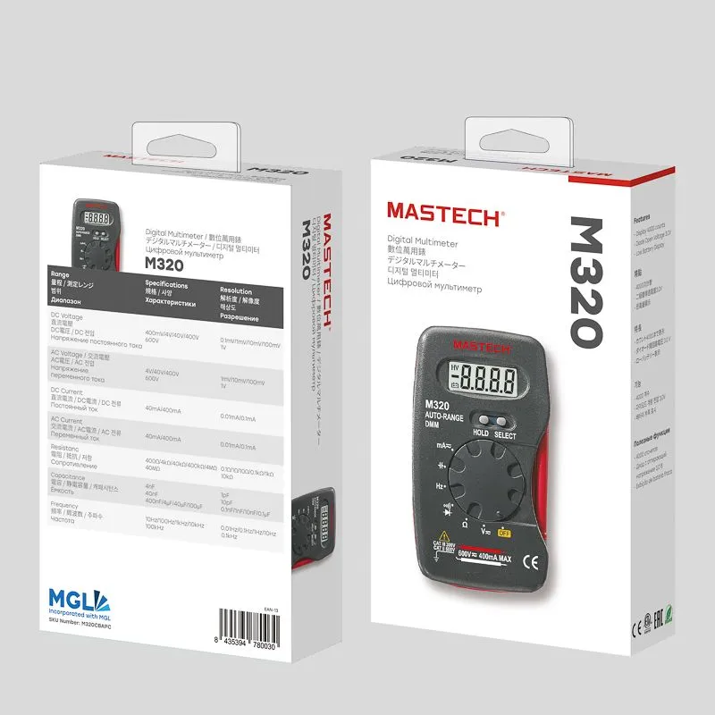 Портативный мультиметр M320 MASTECH - Фото 3
