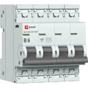 Авт. выкл. 4P 6А (B) 6кА ВА 47-63N EKF PROxima M636406B
