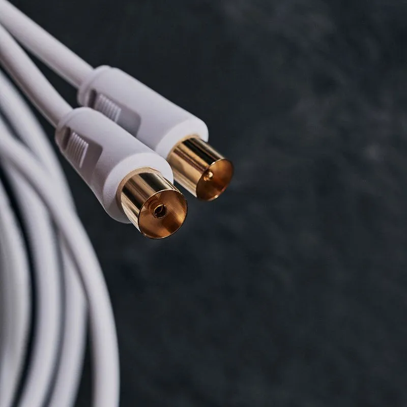 Шнур ТВ гнездо - ТВ штекер, 10м, белый REXANT - Фото 4