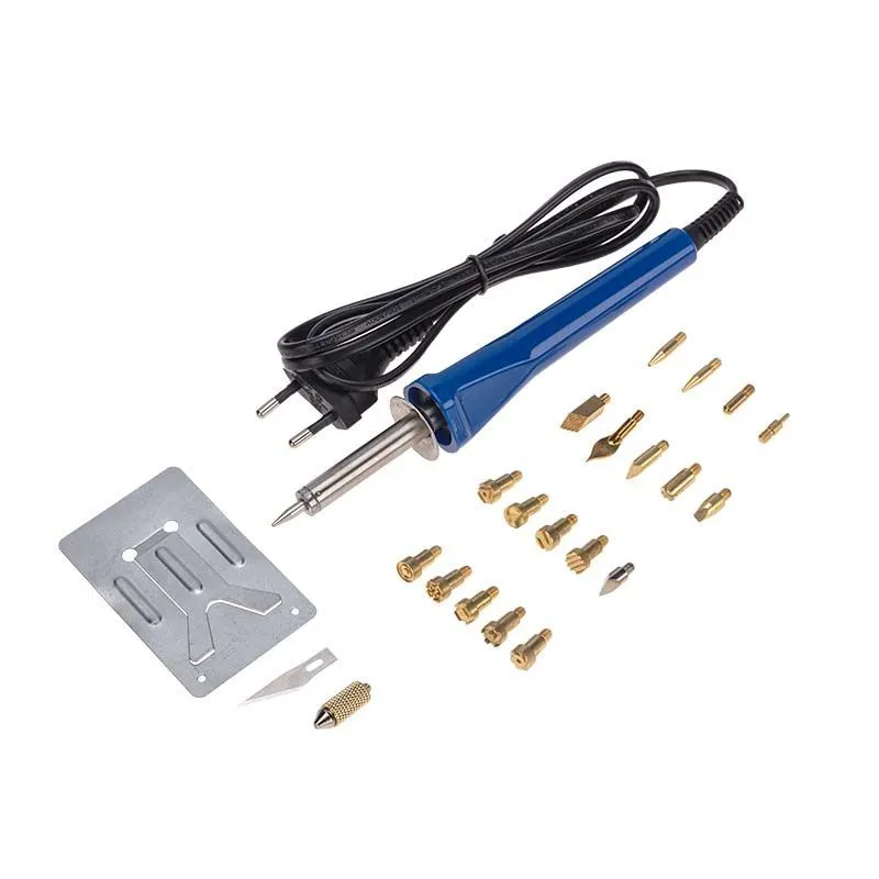 Выжигатель (набор паяльник - выжигатель), пирограф, 30Вт, 230В, 420-450°C, 21 насадка + подставка, коробка REXANT 12-0183-1