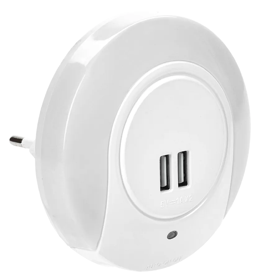 LIGHTING Светильник-ночник светодиодный 001 круг с USB разъемом и датчиком освещенности 220В IEK LDNN5-001-SQ-P-00-S-K01